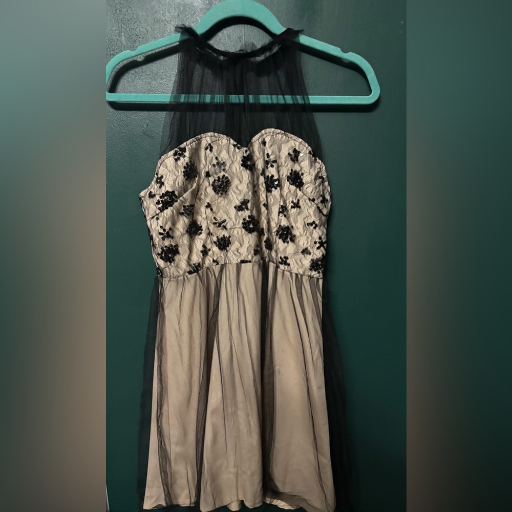 Delia’s Black and Cream Strapless Dress